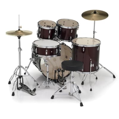 Pearl Roadshow 5pc Drum Set w/Hardware & Cymbals Wine Red RS525SC/C91 image 5