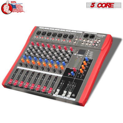 5 Core Audio Mixer DJ Equipment Digital Sound Board Karaoke XLR Mixers Professional 8 Channel Bluetooth USB w Effects for Recording Music Studio PC Podcast Instruments Consola De Sonido - MX 8CH image 5