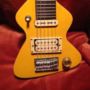 Vintage 1980's Rare Hondo Chiquita Yellow Travel Guitar image 3