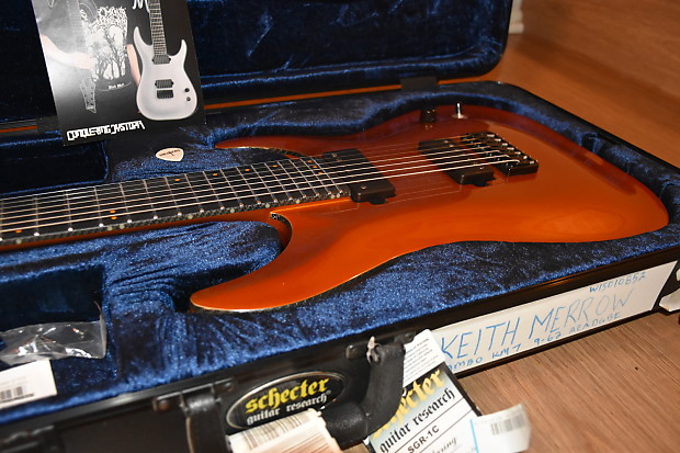 Schecter Keith Merrow KM 7 previously owned by Keith Merrow Lambo Orange KM7 7 String