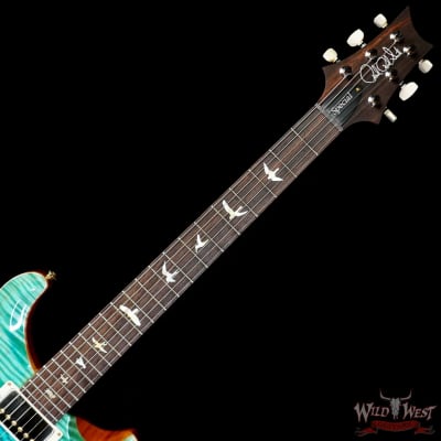 Paul Reed Smith PRS Wood Library 10 Top Special 22 Semi-Hollow Flame Maple Neck Brazilian Rosewood Fingerboard Blue Fade 6.95 LBS (US Only / No International Shipping) image 4