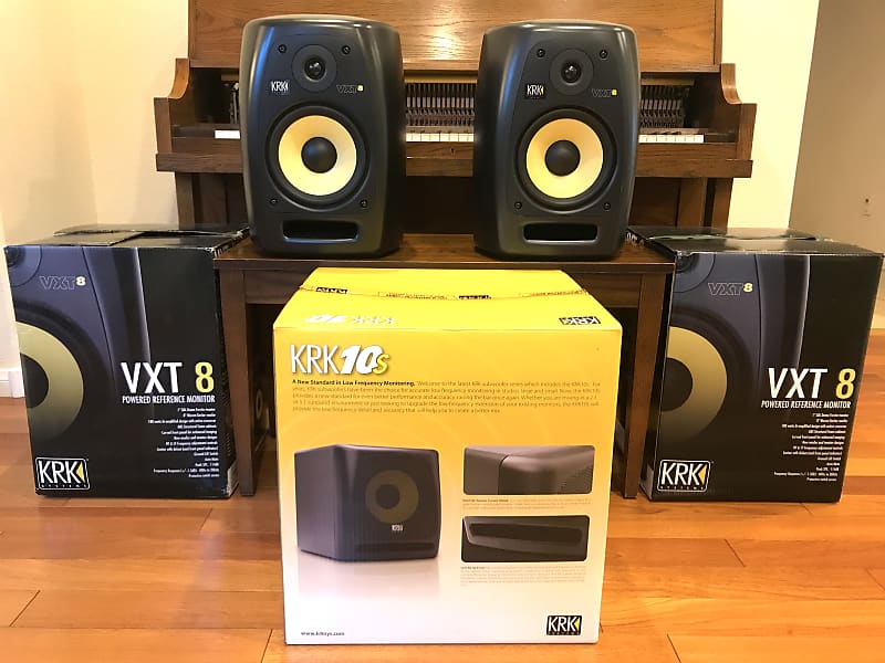 KRK VXT8 8” 2‑way Studio Monitor (Pair) + KRK 10s Subwoofer
