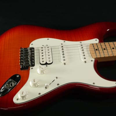 Fender Standard Stratocaster HSS Plus Top, Maple Fingerboard, Aged Cherry Burst with CASE! USED image 1