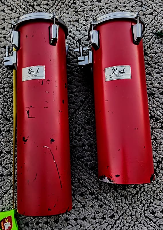 Pearl Rocket Toms aluminum Red Reverb