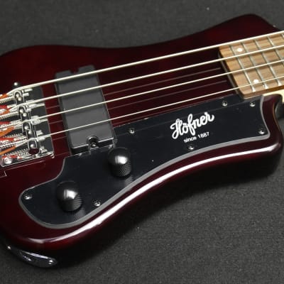 Hofner Shorty Solid Body TRAVEL Electric Bass Guitar HCT-SHB-RB Root Beer with Gig Bag 30" scale image 3
