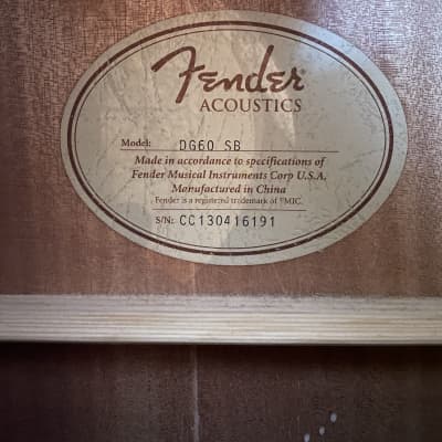 Fender DG-60 SB 2013 - Sunburst image 5