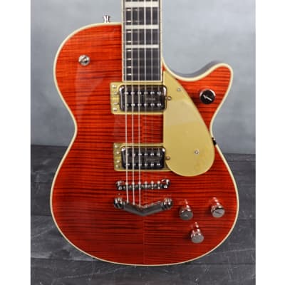 Gretsch G6228FM Players Edition Jet BT with V-Stoptail and Flame Maple, Ebony Fingerboard, Bourbon Stain Electric Guitar image 3