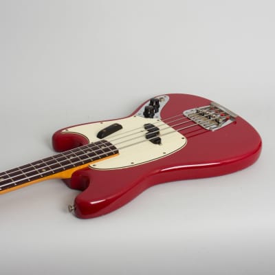 Fender  Mustang Bass Solid Body Electric Bass Guitar (1966), ser. #181321, black tolex hard shell case. image 7