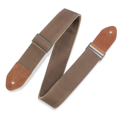 Levys 2 Inch Waxed Canvas Guitar Strap Tan image 1
