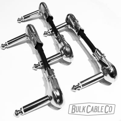 3 Pack - Mogami 2319 - 3" Pedal Board Patch Cable - Right Angle Pancake Connectors - RA/RA - Effects image 6