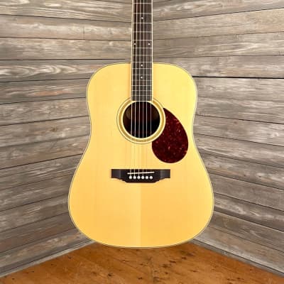 Vantage VD300SNS Dreadnought Solid Top Satin Guitar in Natural (9483-8G) for sale
