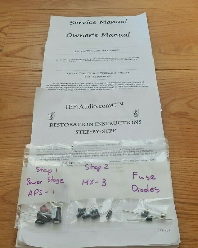 KLH model 18 restoration kit filter capacitor repair rebuild fix  			