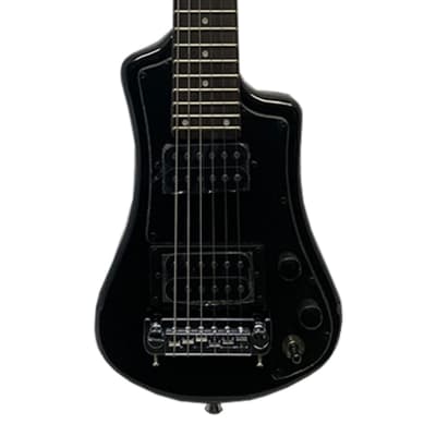 Hofner Deluxe Shorty Electric Travel Guitar w/ Gig Bag - Black - Used image 3