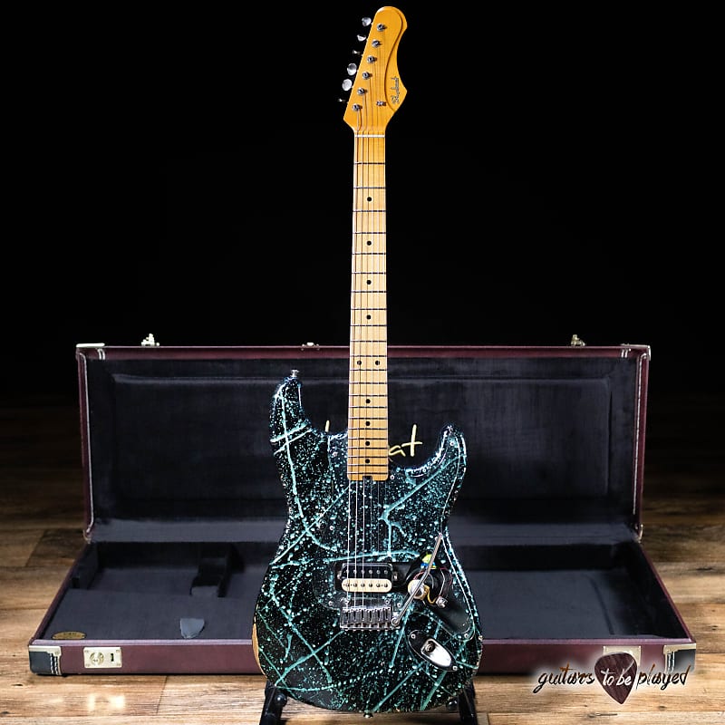 Shabat Lynx H Maple Neck S-Style Guitar – Blue/Green