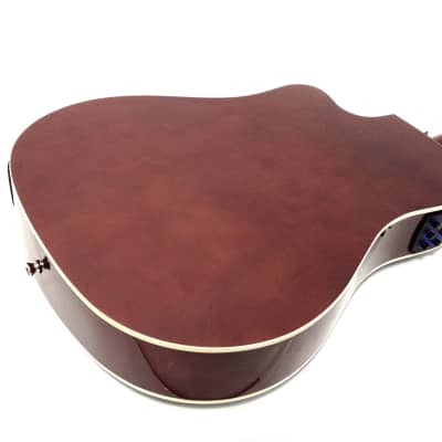 Haze F631BCEQBS Thin Body Acoustic Guitar, Sunburst, EQ, Cutaway + Free Gig Bag, Picks image 6