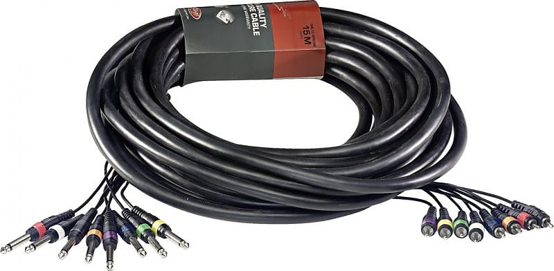 Stagg 15 M/50 Ft. Multicore Cable - 8 X Phone-Plug 1/4" / 8 X M. Rca Snake image 1