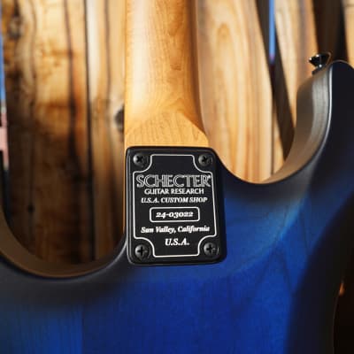 Schecter CUSTOM SHOP USA Sunset Custom-II - Ocean Blue Burst Satin 6-String w/ Case (2024) image 8