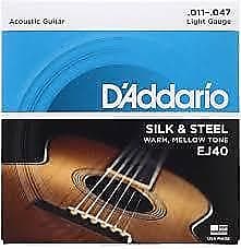 D'Addario EJ40 Silk & Steel Warm Mellow Tone Acoustic Guitar Strings image 1