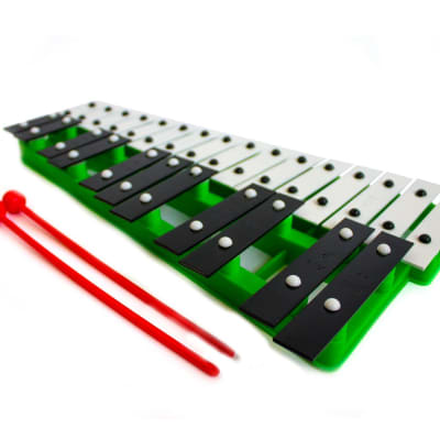 ProKussion Green 27 Key Chromatic Glockenspiel Xylophone with Free Beaters - Green image 3