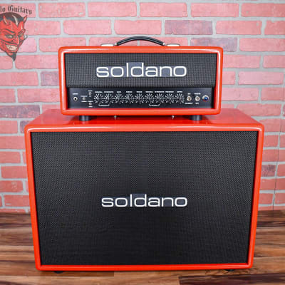 Soldano Custom Shop SLO30 30Watt All Tube Head w/ Matching 2x12 Cab Red Sparkle Tolex With Black Grill and Black Chicken Head Knobs image 2