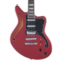 D'Angelico Premier Bedford SH Semi Hollow Body Electric Guitar, Oxblood w/Bag