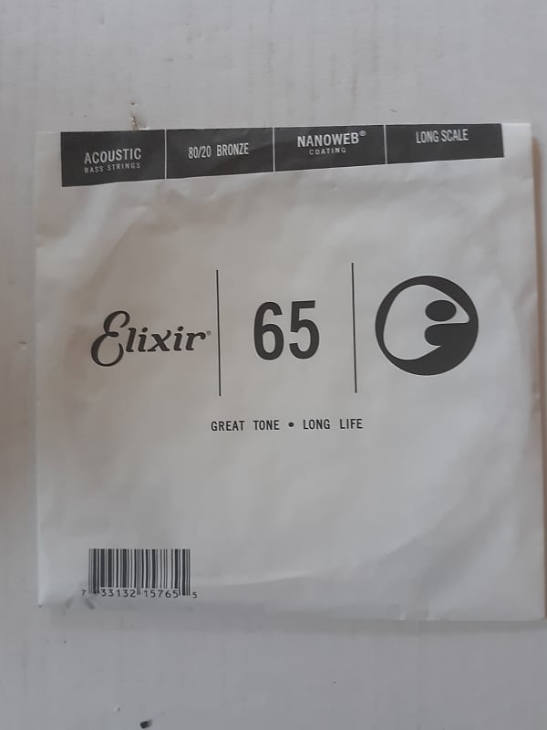 Elixir .065 80/20 bronze long scale single bass string Reverb