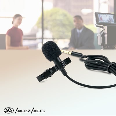 AxcessAbles Lavalier Clip-On Microphone with 5ft TRRS 3.5mm Cable and Adapter(10 Pack) | Omnidirectional Condenser Lapel Microphone for Audio Recording| AxcessAbles Lav Mic (10 Lav Mic Pack) image 6