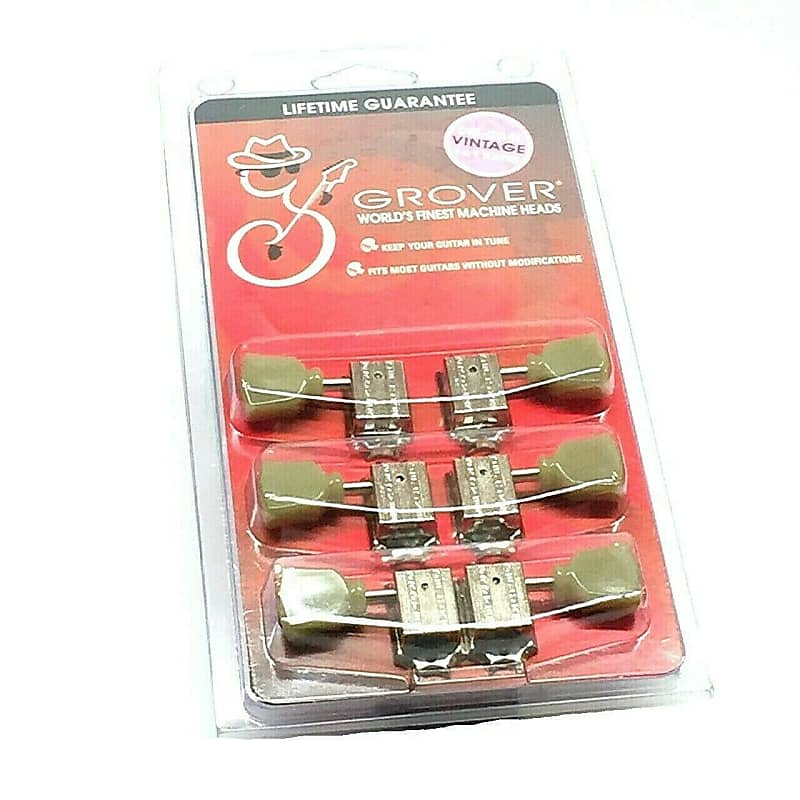 Grover Nickel 3+3 Vintage Deluxe Tuners for Gibson®/Epiphone® Guitar 135N image 1