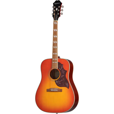 Epiphone Hummingbird Studio Acoustic Electric Guitar, Faded Cherry image 2