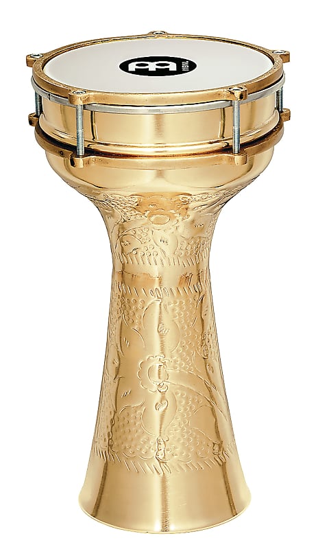 Meinl HE-214 Copper Darbuka Brass-Plated Hand-Engraved 7 1/2" X 14 3/4" image 1