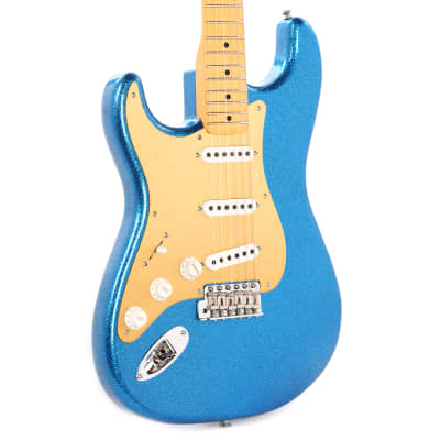 Fender Custom Shop 1955 Stratocaster "Chicago Special" LEFTY Deluxe Closet Classic Aged Blue Sparkle w/Anodized Gold Pickguard (Serial #R125117) image 2