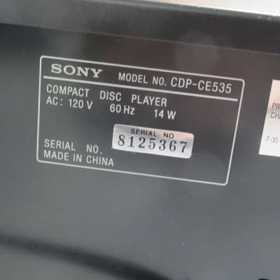 Sony CDP-CE535 - 5 Audio 5 CD Changer w new remote  Mega Changer compatible - Optical Out for DAC image 9