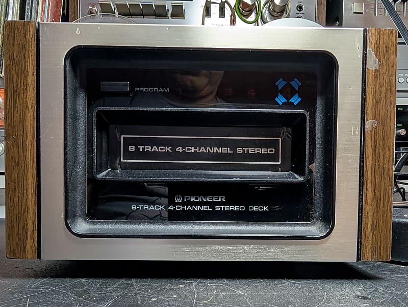 Serviced Pioneer QH-44 Quad 8 Track Player 2 Stereo &amp; 4 Channel Cartridge QH-44 1970s - Wood &amp; Metal  			