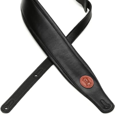 Levy's DM17 2.5 Extra Long Leather Guitar Strap, Black