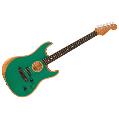 Limited Edition American Acoustasonic Stratocaster Aqua Teal Fender image 7