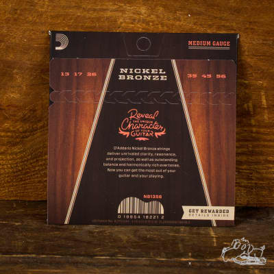 D'Addario Nickel Bronze Medium Acoustic Guitar Strings 13-56 image 2