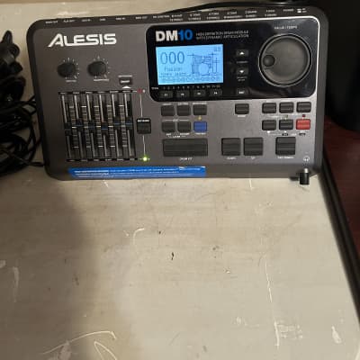 Alesis DM10 Drum Module with cables, power cord, and rack mounting adapter- Silver and black