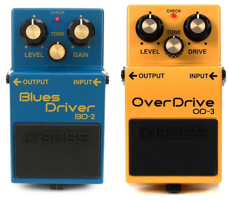 Boss BD-2 Blues Driver Pedal Bundle with Boss OD-3 Overdrive Pedal