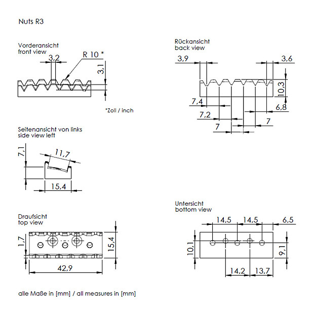 Schaller Floyd Rose Double Locking Tremolo (R3 Nut, 42 mm, Black