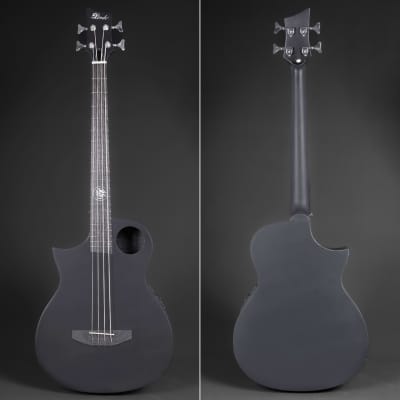 Lindo Left Handed Neptune Short Scale (30") Slim Electro Acoustic Bass Guitar + Padbag - Matte Black image 4