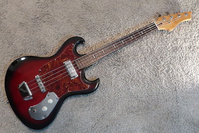 Vintage 1960s Teisco Kingston Electric Short Scale Bass Guitar 1 PU Solid Wickedly Cool Bizarre image 1