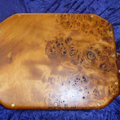 Guitars BHN Custom Made 3 String Lap Steel Electric Guitar w/Case - Torrefied Cotton Wood Burl image 9