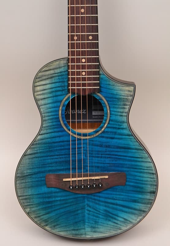 Ibanez EWP32FM Piccolo Acoustic Guitar Blue Burst W/CASE Reverb