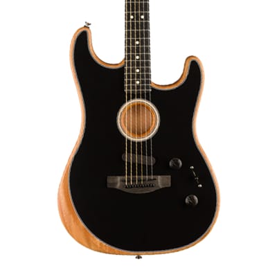 Fender American Acoustasonic Stratocaster - Black w/ Ebony FB image 3