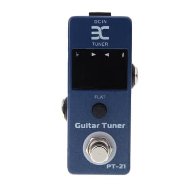 Blue Mini Guitar/Bass Tuner PT-21 Pedal True Bypass Universal Compact Professional FREE Shipping image 2