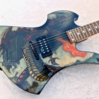 B.C. Rich Mockingbird Body Art Collection Dragon Guitar Fire