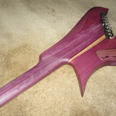 unique stock, "Tree of life"carved spectacular solid purpleheart guitar and bass,ships direct image 23
