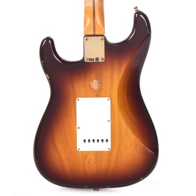 Fender Custom Shop 1955 Stratocaster "Chicago Special" Relic Super Faded Wide Fade Chocolate 2-Color Sunburst w/Gold Hardware & Gold Pickguard (Serial #R127461) image 3
