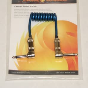 Lava Cable LCMNCB 6" Mini Coil Patch Cable, Right Angle - Metallic Blue image 2