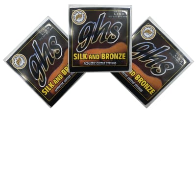 GHS Guitar Strings 3-Packs Acoustic Silk and Bronze Medium Light 12-54